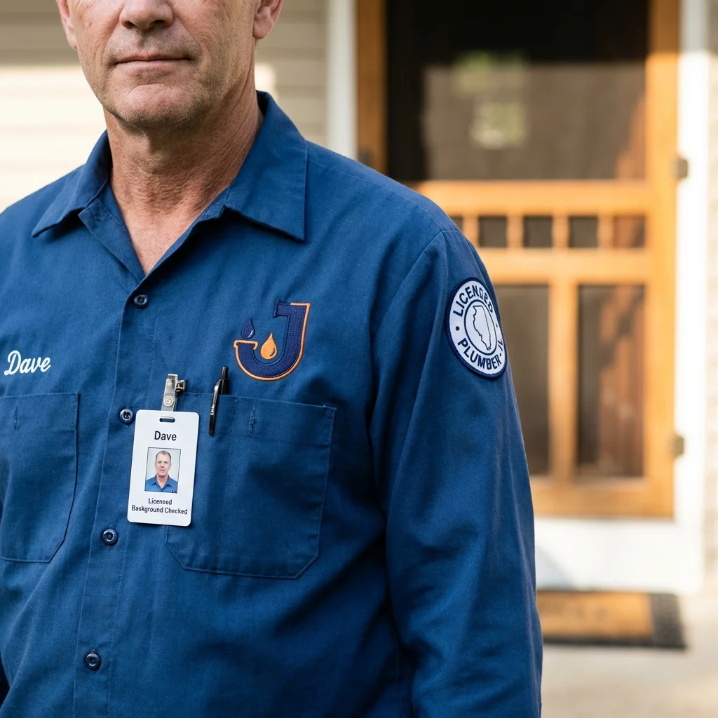 Licensed plumber showing ID badge in Stanford, KY