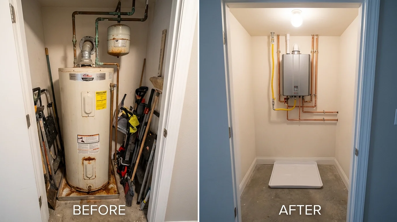 Tank water heater versus wall-mounted tankless unit comparison for Stanford, KY homeowners